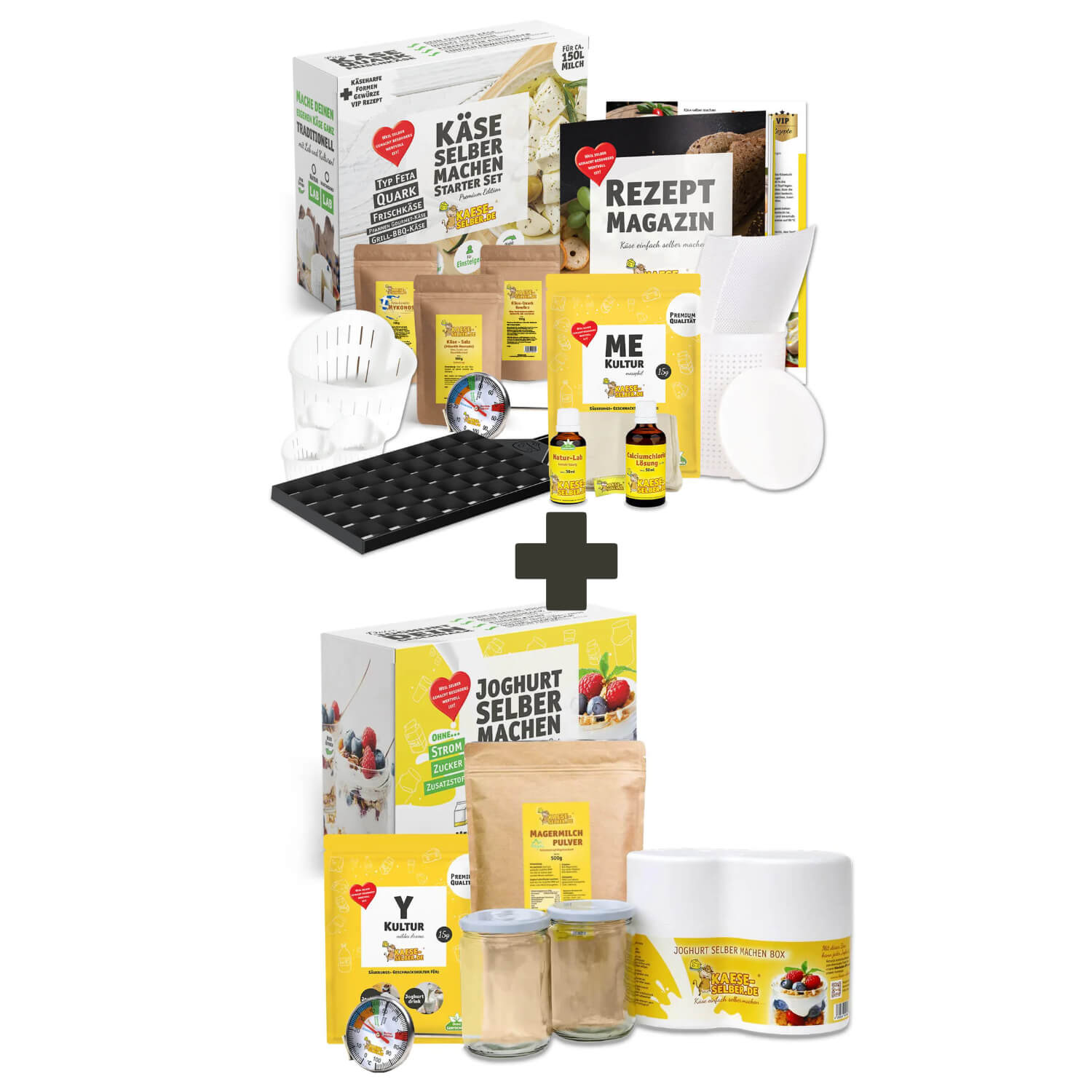 Sommer Genuss Bundle – Premium Käse Set + Joghurt Set + gratis KFB1 Kefirkultur 🧀☀️🥛